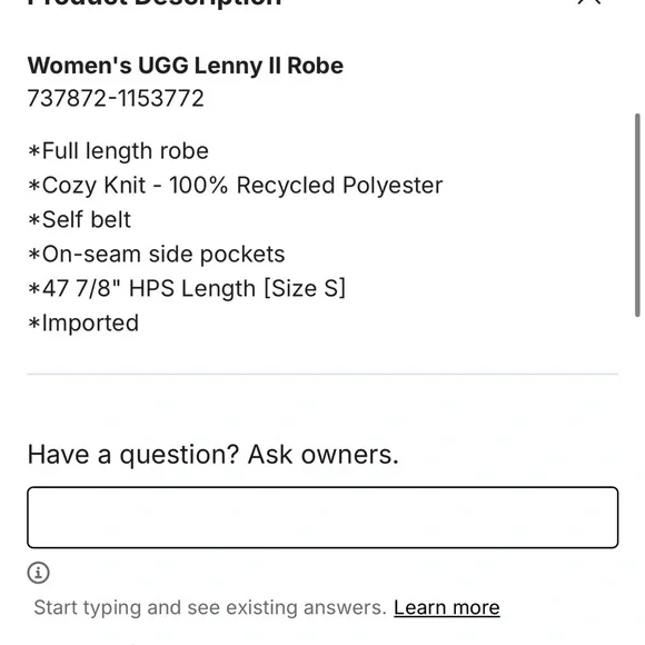 UGG Black Belted Robe - Picture 4 of 8